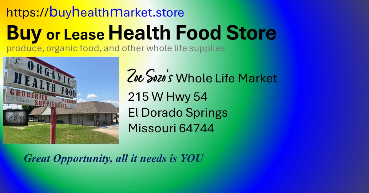 Buy or Lease Health Food Store 